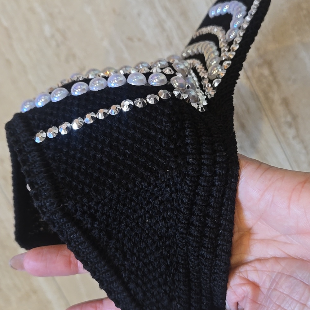 Black "Blinged Out" Sun Visor - Picture 5 of 9